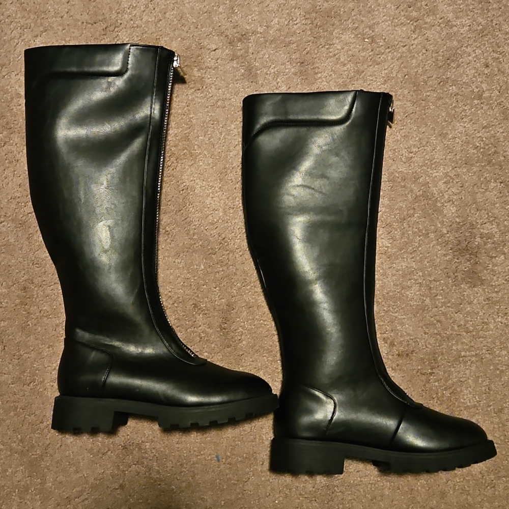 NWOT Justfab Briony Tall Combat Women's Boot Black Size 5.5 NWOT - Picture 6 of 7